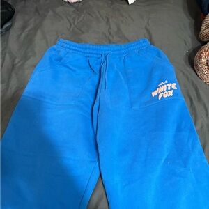 White fox blue sweatpants